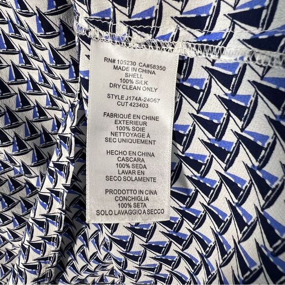 Joie Silk Women’s Size Small Aruna Sailboat Print Blue V-Neck Sleeveless Blouse - Picture 6 of 8